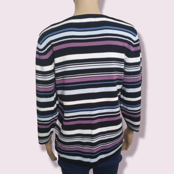 Striped Cotton Style&Co Sweater Sz Large - Picture 2 of 5